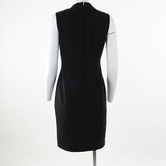 T Tahari Tonya Pleated Sleeveless V Neck Sheath Dress - Picture 3 of 5